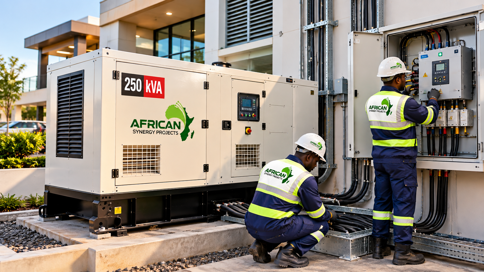 Standby generator installation for a commercial facility